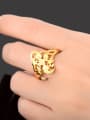 thumb Women Personality Hollow Flower Shaped Copper Ring 2