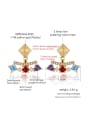 thumb Luxury Colorful Fan-shape Silver Stud Earrings 3