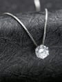 thumb Simple Korean Style Shining Zircon Silver Necklace 1