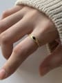 thumb 925 Sterling Silver With Gold Plated Simplistic Oval Free Size Rings 1