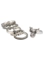 thumb Retro style Personalized Antique Silver Plated Alloy Ring Set 2