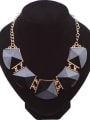 thumb Exaggerated Geometrical Resin Sticking Gold Plated Necklace 3