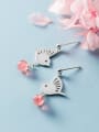 thumb 925 Sterling Silver With Platinum Plated Cute Little Bird  Drop Earrings 0