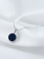 thumb Temperament Blue Round Shaped Crystal S925 Silver Necklace 0