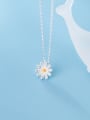 thumb S925 Silver  With Platinum Plated Simplistic Flower Necklaces 1