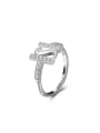 thumb Exquisite Letter S Shaped Platinum Plated 925 Silver Ring 0