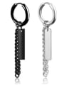 thumb Stainless Steel With Black Gun Plated Trendy Square Earrings 0