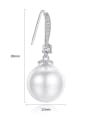 thumb Copper With White Gold Plated Simplistic Ball Drop Earrings 3