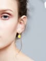 thumb Fashion Yellow Opal Stone Cubic Zirconias 925 Silver Stud Earrings 1