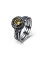 thumb Retro style Personalized Round Zircon Ring 0