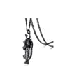 thumb Delicate Black Gun Plated Fish Bones Shaped Titanium Pendant 0