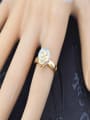thumb Simple Gold Plated Cubic Zircon Copper Ring 1