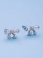 thumb All-match Bowknlt Shaped Silver stud Earring 0