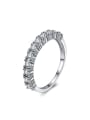 thumb Simple Elegant Platinum Plated Ring with Zircons 0