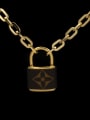 thumb Fashion Lock Pendant Plating Titanium Necklace 1
