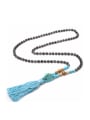 thumb Shining Natural Stones Cloth' Accessories Tassel Necklace 0