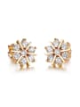 thumb Fashion Snowflake Zircon Gold Plated Stud Earrings 0