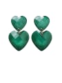 thumb Alloy With Gold Plated Simplistic Heart Drop Earrings 0