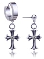thumb Stainless Steel With Classic Cross Clip On Earrings 0