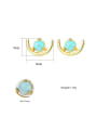 thumb 925 Sterling Silver With Gold Plated Cute Geometric Stud Earrings 4