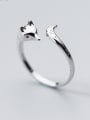 thumb S925 Silver Ring female Department of the literary fox fox ring temperament personality can open the index finger J4455 2