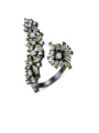 thumb Copper With Cubic Zirconia Luxury Flower  Free Size  Statement Rings 0