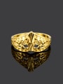 thumb Fashionable 24K Gold Plated Flower Shaped Copper Ring 1