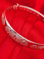 thumb Ethnic style 999 Silver Chinese Characters-etched Adjustable Bangle 1