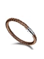 thumb Simple Woven Artificial Leather Bracelet 2