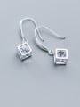 thumb 925 Sterling Silver With Platinum Plated Fashion Geometric Hook Earrings 1