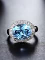 thumb Exaggerated Shiny Sapphire Gemstone Engagement Ring 3