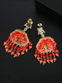 thumb Copper With Gold Plated Luxury Irregular Chandelier Earrings 3