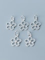 thumb 925 Sterling Silver With Platinum Plated Simplistic smooth Flower Charms 1