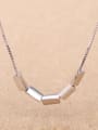 thumb Simple Solid Triangle Silver Necklace 0
