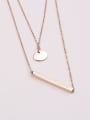 thumb Geometric Pendant Double Lines Necklace 0