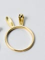 thumb Cute Gold Plated Rabbit Shaped S925 Silver Ring 2