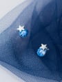 thumb 925 Sterling Silver With Silver Plated Personality Star Stud Earrings 0