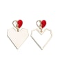 thumb Alloy With Rose Gold Plated Simplistic Heart Drop Earrings 2
