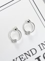 thumb Simple Hollow Round Tiny Cube 925 Silver Stud Earrings 0