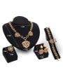 thumb Alloy Imitation-gold Plated Vintage style Flower-shaped Four Pieces Jewelry Set 2