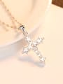 thumb 925 Sterling Silver With Cubic Zirconia Personality Cross Necklaces 3