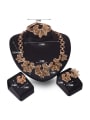 thumb Alloy Imitation-gold Plated Vintage style Hollow Four Pieces Jewelry Set 2