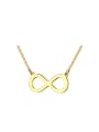 thumb All-match Gold Plated Number Eight Shaped Titanium Necklace 0