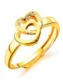 thumb Copper With 18k Gold Plated Fashion Heart Wedding Rings 0