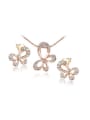 thumb Alloy Rose Gold Plated Fashion Butterfly Two Pieces Jewelry Set 0