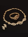 thumb 2018 Alloy Imitation-gold Plated Fashion Rhinestones Leaves-shaped Four Pieces Jewelry Set 1