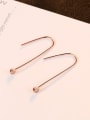 thumb 925 Sterling Silver With Rose Gold Plated Simplistic Round Hook Earrings 3