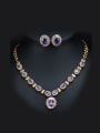thumb Classical Color Zircon Two Pieces Jewelry Set 0