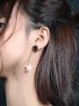 thumb Fashion Rose Gold Plated Hollow Star Drop Earrings 1