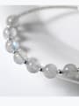 thumb 925 Sterling Silver With Silver Plated Simplistic Charm and Moonstone crystal Add-a-bead Bracelets 1